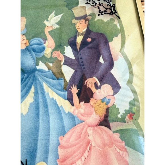 Vintage 40's Silhouette Reverse Paintings Convex Glass Victorian Woman Man Child - Picture 10 of 11